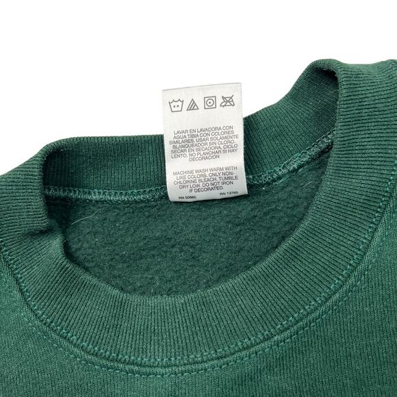 Disney VTG 90s Mickey Mouse Plaid Collegiate Crewneck Sweatshirt Green Youth Lg - Picture 5 of 5